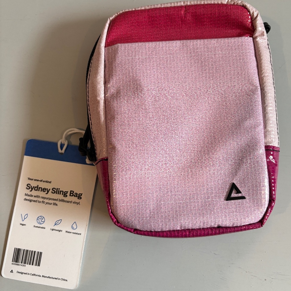 Rareform Sydney Sling Bag Crossbody Pink Lightweight Water Resistant vegan NWT